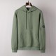 C.P Company Diagonal Raised Fleece Hoodie Hedge Green