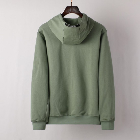 C.P Company Diagonal Raised Fleece Hoodie Hedge Green