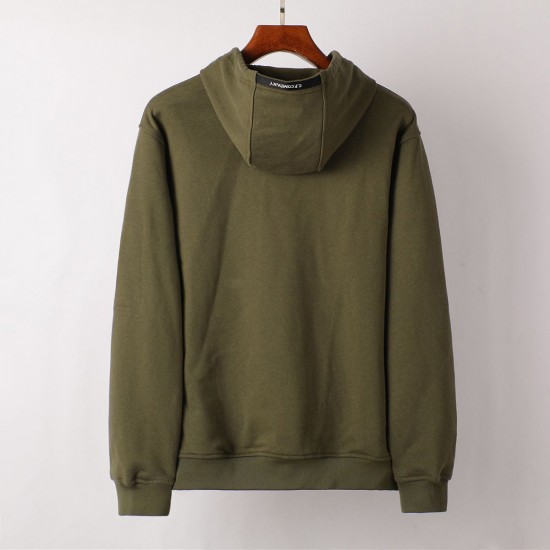 C.P Company Diagonal Raised Fleece Hoodie Green Moss