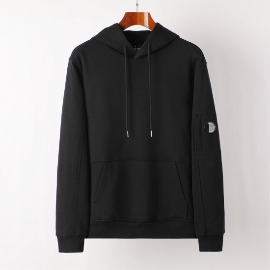 C.P Company Diagonal Raised Fleece Hoodie Black