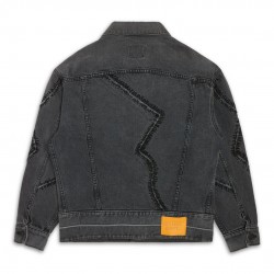 Gallery Dept. - Scar Embroidered Distressed Denim Jacket - Black