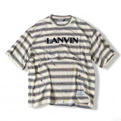 Gallery Dept Lanvin Striped Paint Splatter Logo T-Shirt