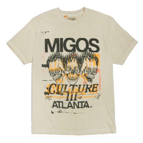 Gallery Dept. x Migos For Culture III Three Skulls Short Sleeve Tee Shirt 