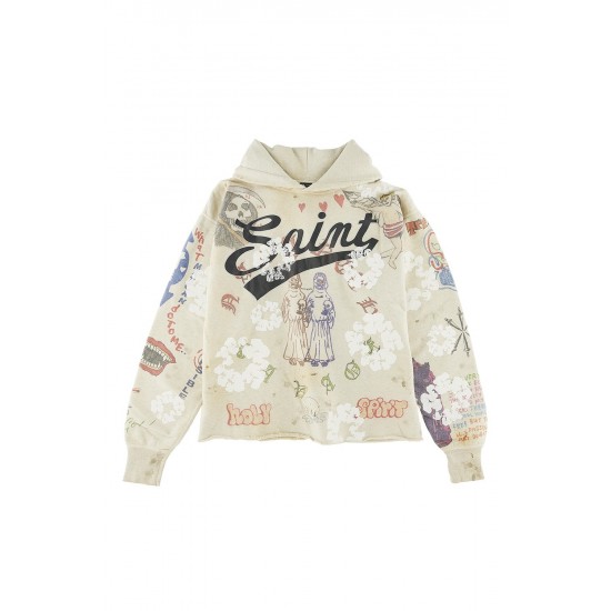 DENIM TEARS × ©SAINT M×××××× "SAINT TEARS" Graffiti Hoodie