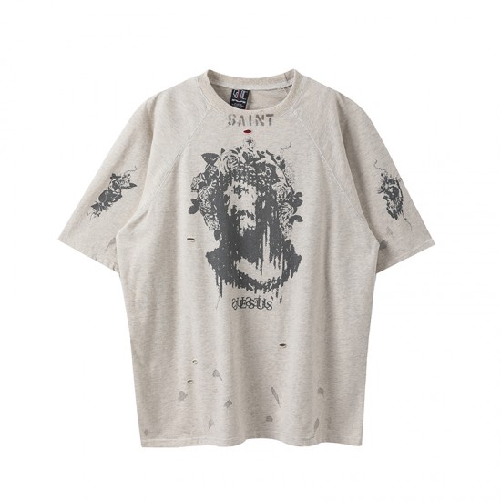  Saint Michael Jesus Tee Grey