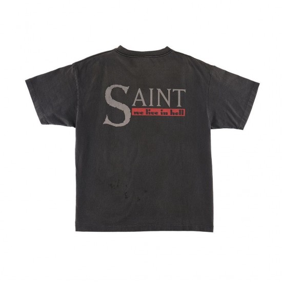 Saint Michael We Live Hell Tee - Black