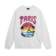 Balenciaga Paris Tropical Round Sweatshirt Oversized in white and pink medium fleece