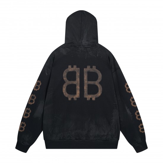 Balenciaga Crypto Medium Fit Hoodie Black