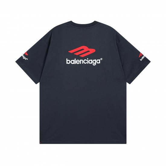 Balenciaga 3B Sports Icon T-Shirt Medium Fit in black, red and white vintage jersey