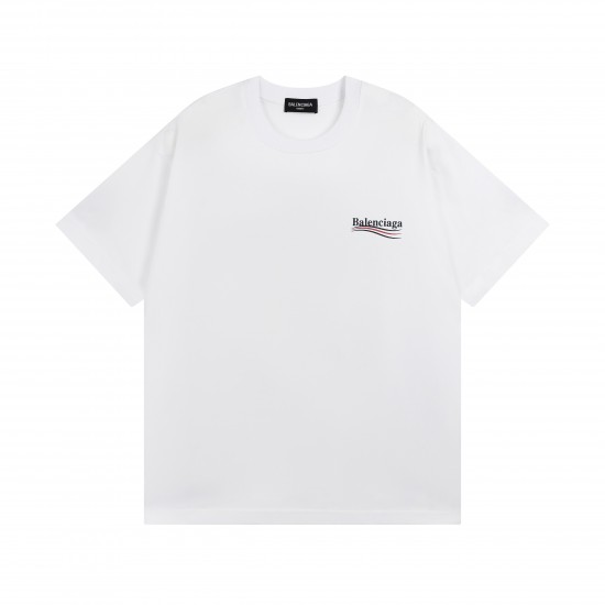 Balenciaga Political Campaign Printing Large Version Short Sleeve White