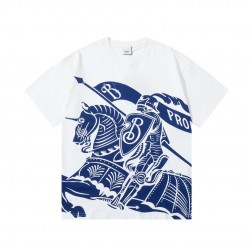 Burberry EKD Cotton T-shirt White Blue