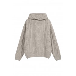 Fear of God Essentials FW23 Cable Knit Hoodie 'Silver Cloud' 192BT234392F