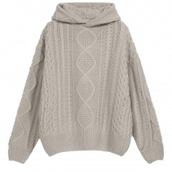 Fear of God Essentials FW23 Cable Knit Hoodie 'Silver Cloud' 192BT234392F