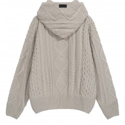 Fear of God Essentials FW23 Cable Knit Hoodie 'Silver Cloud' 192BT234392F