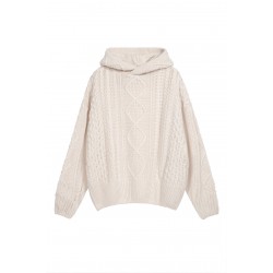 Fear of God Essentials FW23 Cable Knit Hoodie 'Cloud Dancer' 192BT234391F