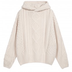 Fear of God Essentials FW23 Cable Knit Hoodie 'Cloud Dancer' 192BT234391F