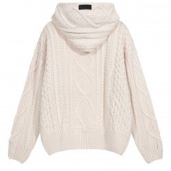 Fear of God Essentials FW23 Cable Knit Hoodie 'Cloud Dancer' 192BT234391F