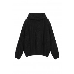 Fear of God Essentials FW23 Cable Knit Hoodie 'Jet Black' 192BT234390F