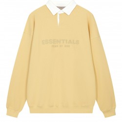 Fear of God Essentials SS23 Waffle Long Sleeve Polo Shirt 'Light Tuscan' FOG-SS23-057