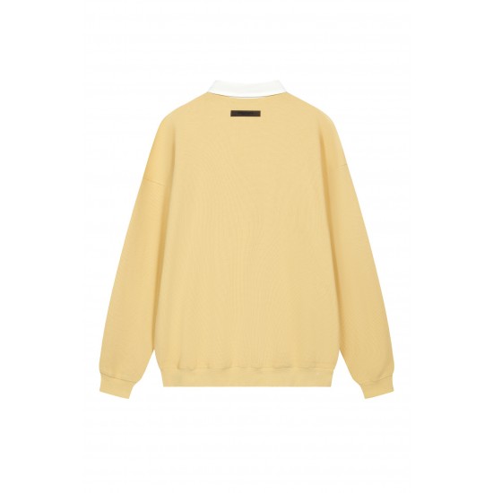 Fear of God Essentials SS23 Waffle Long Sleeve Polo Shirt 'Light Tuscan' FOG-SS23-057