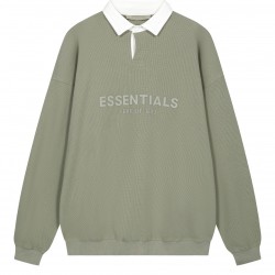 Fear of God Essentials SS23 Waffle Long Sleeve Polo Shirt Sycamore