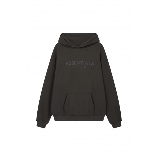 Fear of God Essentials SS23 waffle Raglan Hoodie 'off Black' FOG-SS23-037