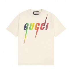 Gucci print cotton T-shirt 'off white' 616036-XJFF9-9095