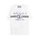 Gucci Logo Print Cotton Jersey T-Shirt White Black