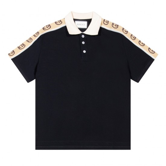 Gucci Interlock Double G Stripe Polo Shirt Navy Blue 598949-XJB0Q-4685