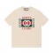 Gucci Men's Cream White Logo Print Cotton Jersey T-shirt