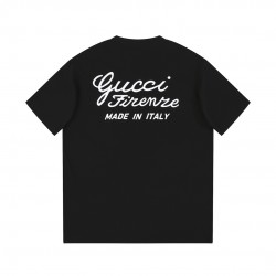 Gucci Logo Embroidered Cotton Jersey T-Shirt Black