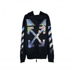 Off-White Painting Printing Arrow Pattern Zipper Classic Black OMBE001G20FLE0011088