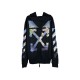 Off-White Painting Printing Arrow Pattern Zipper Classic Black OMBE001G20FLE0011088