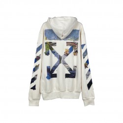 Off-White Painting Printing Arrow Pattern Zipper Classic White