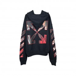 Off-White SS21 Caravaggio Printing Hoodie 'Black Red' OMBB037R21FLE0021025