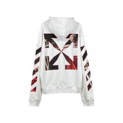 Off-White SS21 Caravaggio Printing Hoodie 'White Red'