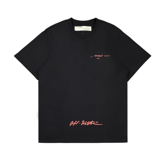 Off-White Arrow Pattern Round Neck Tee Black