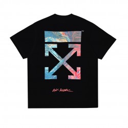 Off-White Arrow Pattern Round Neck Tee Black