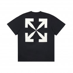 Off-White SS21 Pattern Printing Round Neck Short Sleeve Black OMAA027R21JER0021001