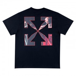 Off-White Caravaggio Short-Sleeve Over Tee 'Black/Red' OMAA038R21JER0031025