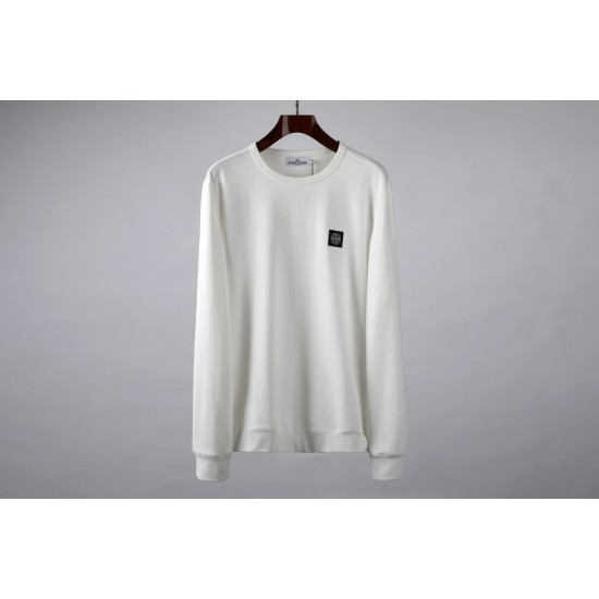 Stone Island Long Sleeve Patch T-Shirt White