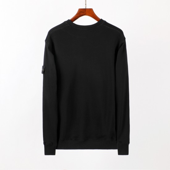 Stone Island Long Sleeve Soft Cotton Crew Neck Knit Black