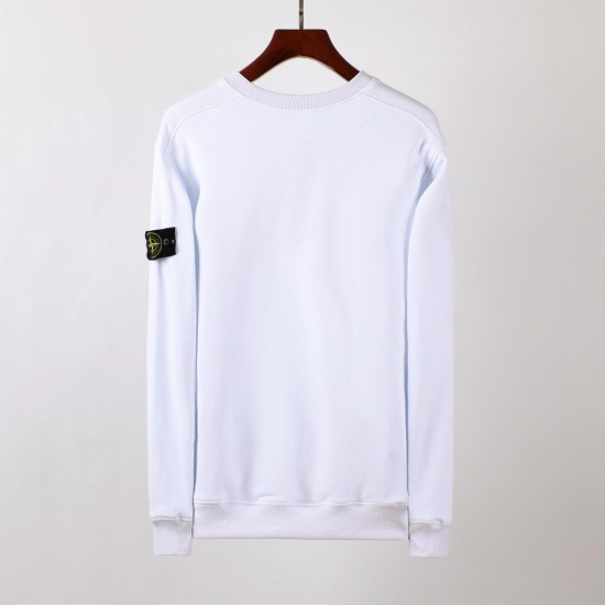 Stone Island Long Sleeve Soft Cotton Crew Neck Knit White