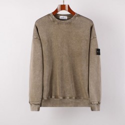 Stone Island Washed Crew Neck Sweatshirt Senape