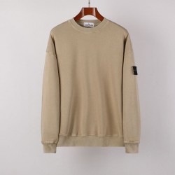 Stone Island Washed Crew Neck Sweatshirt Khaki