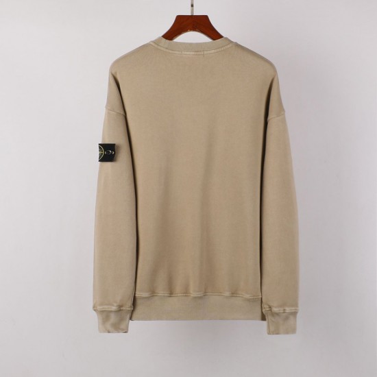 Stone Island Washed Crew Neck Sweatshirt Khaki