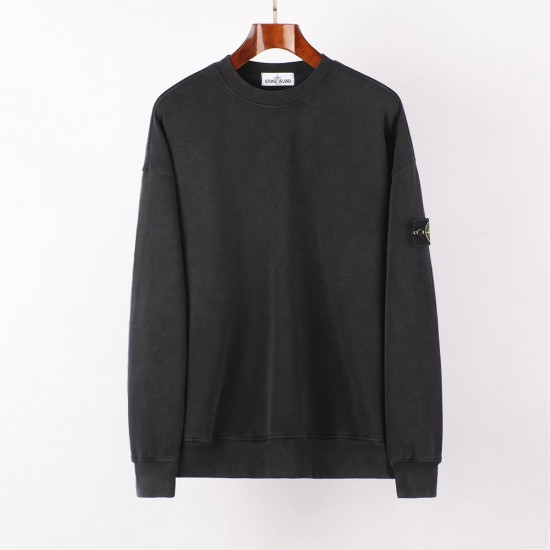 Stone Island Washed Crew Neck Sweatshirt Black