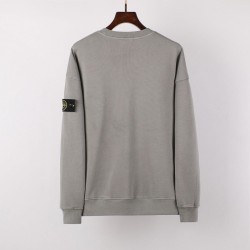 Stone Island Washed Crew Neck Sweatshirt Grey Mel