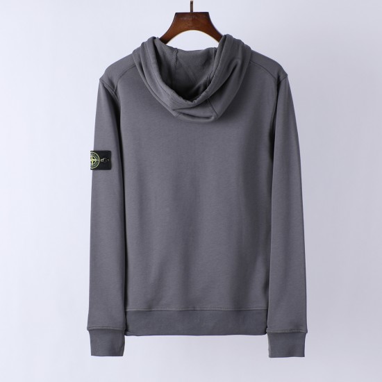 Stone Island Sleeve Logo Zipper Classic Hooded Grey