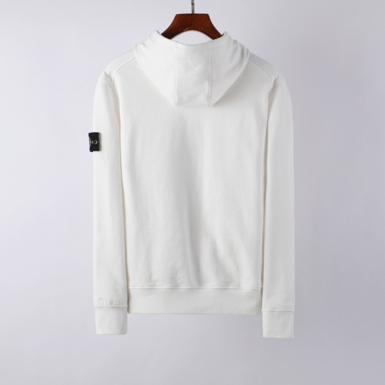 Stone Island Sleeve Zipper Classic Hooded White